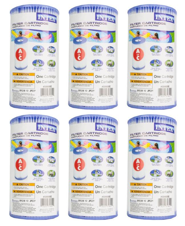 INTEX 1500 GPH Swimming Pool Pump & 6 Type A Cartridges