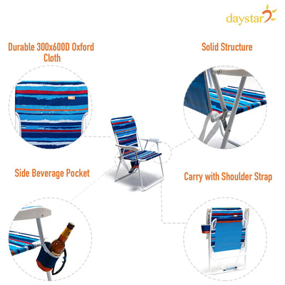 SunnyFeel Outdoor Beach Folding Chair with Armrest and Cup Holder (Open Box)