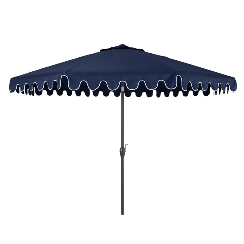 PolyTEAK 11 Foot Polyester Water Resisting Outdoor Patio Umbrella w/ Pole, Navy