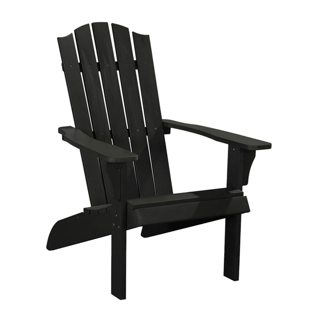 PolyTEAK Element Collection Poly Lumber All Weather Adirondack Chair, Black