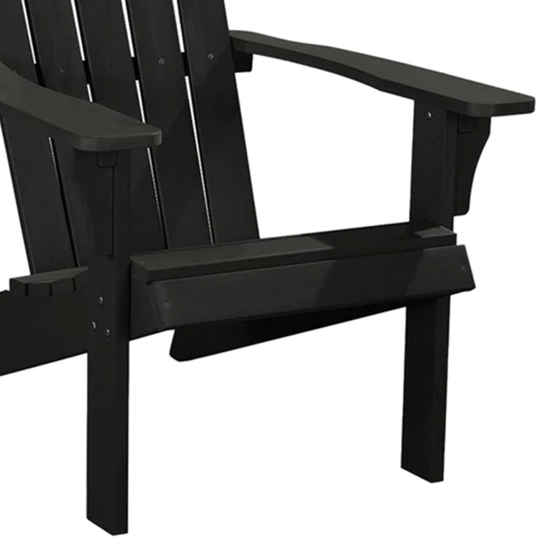 PolyTEAK Element Collection Poly Lumber All Weather Adirondack Chair, Black