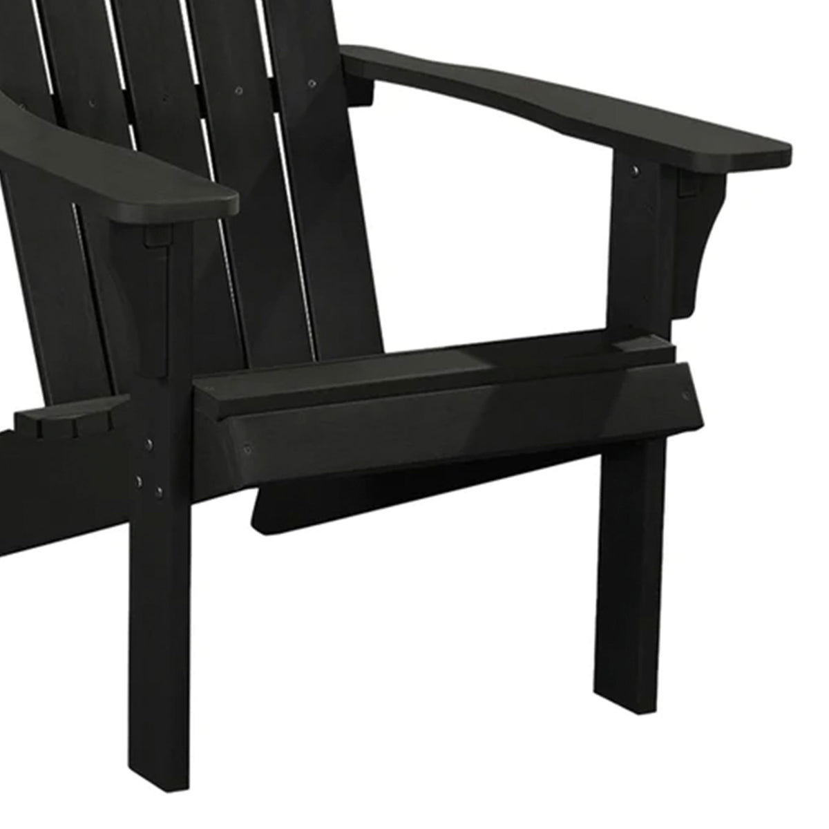 PolyTEAK Element Collection Poly Lumber Adirondack Chair, Black (Open Box)