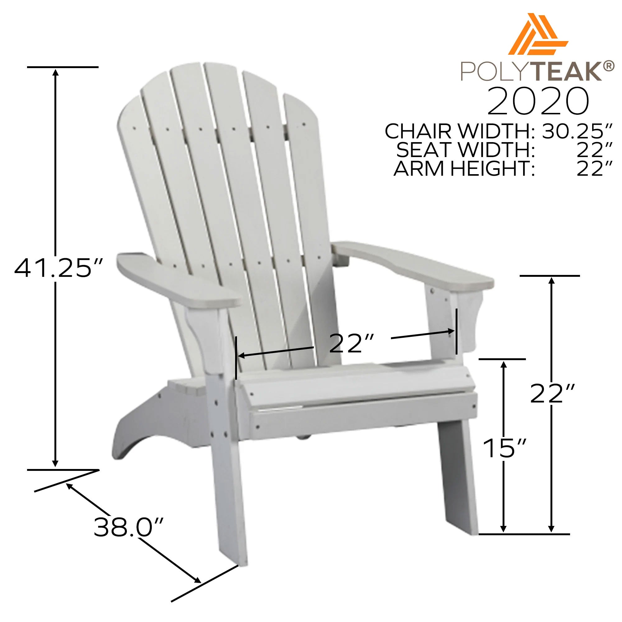 PolyTEAK King Size Adirondack Chair w/ Durable & Waterproof Material (Open Box)