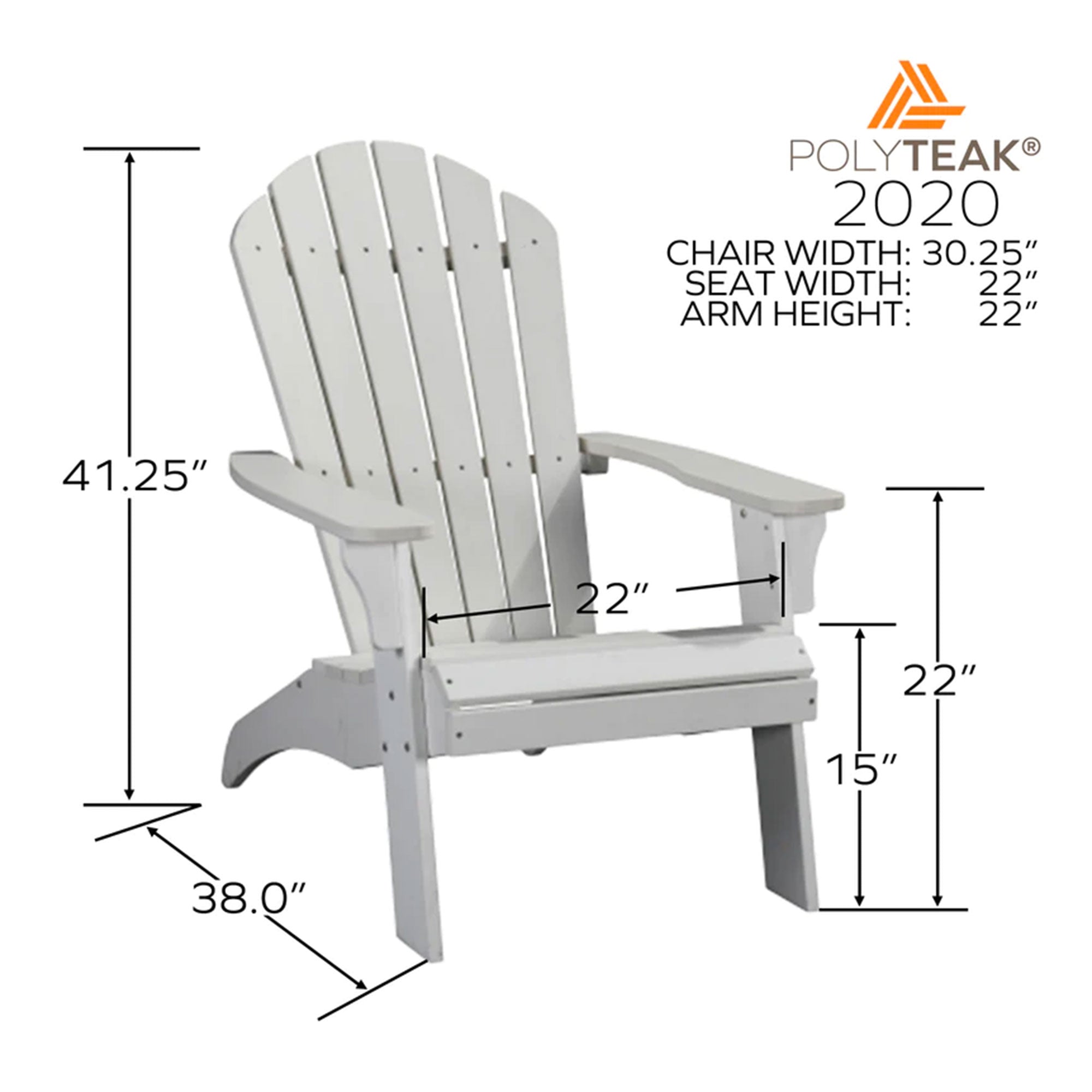 PolyTEAK King Size Adirondack Chair w/ Durable & Waterproof Material (For Parts) - VMInnovations