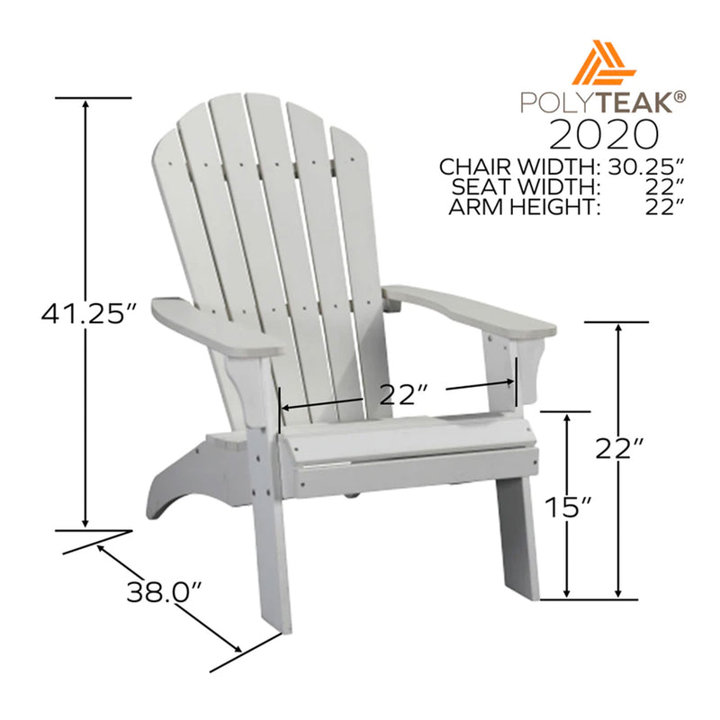 PolyTEAK King Size Adirondack Chair w/ Durable & Waterproof Material (For Parts)