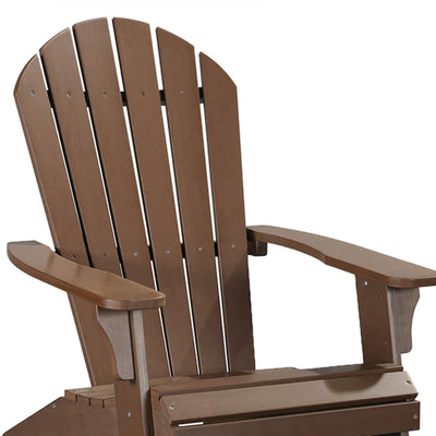 PolyTEAK King Size Adirondack Chair with Waterproof Material, Brown, Set of 2