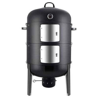 Realcool 20 Inch Vertical Heavy Duty Steel Charcoal Smoker Grill (For Parts)