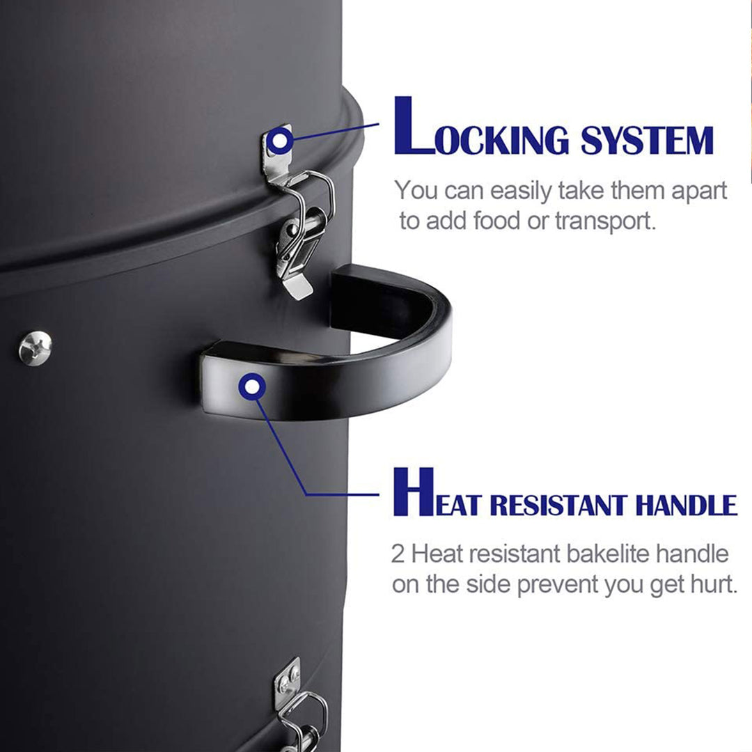 Realcool 20 Inch Vertical Heavy Duty Steel Charcoal Smoker Grill (For Parts)