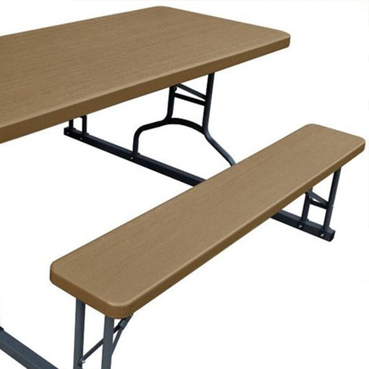 Plastic Development Group 6 Foot Picnic Table for Indoor and Outdoor Use, Brown