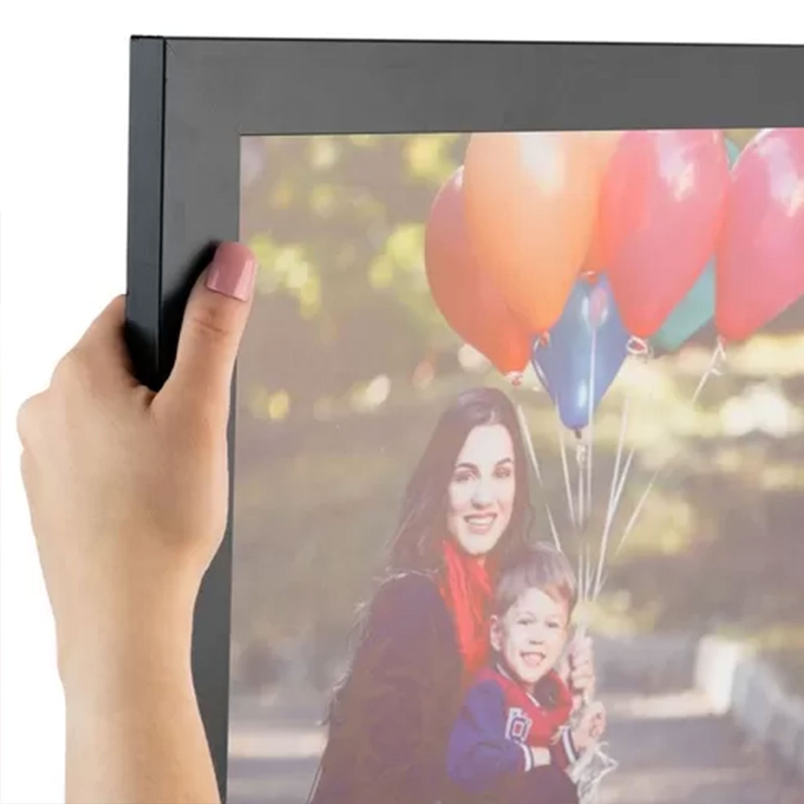 ArtToFrames 18 x 18 Inch Solid Wood Wall Hanging Picture Frame, Satin Black - VMInnovations