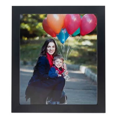 ArtToFrames 18 x 18 Inch Solid Wood Wall Hanging Picture Frame, Satin Black
