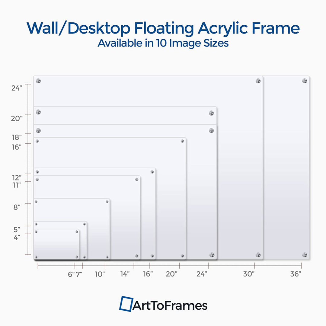 ArtToFrames 16x20in Floating Acrylic Frame w/ Wall Mount Hardware (Open Box)