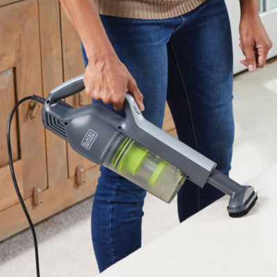 Black and Decker Compact Stick Vacuum Cleaner with HEPA Filter, Gray and Green