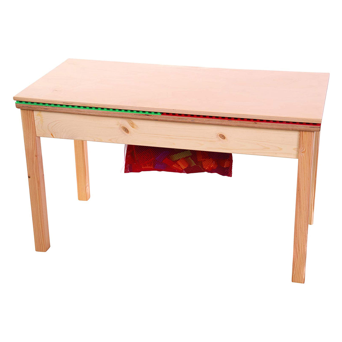 Fun Builder 32 x 16 Inch Solid Wood Frame Building Table for Lego Brand Blocks