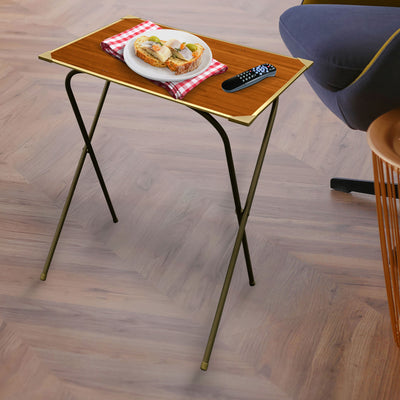 Plastic Development Group TV Snack Tray Folding Table Desk Stand, Brown (Used) - VMInnovations