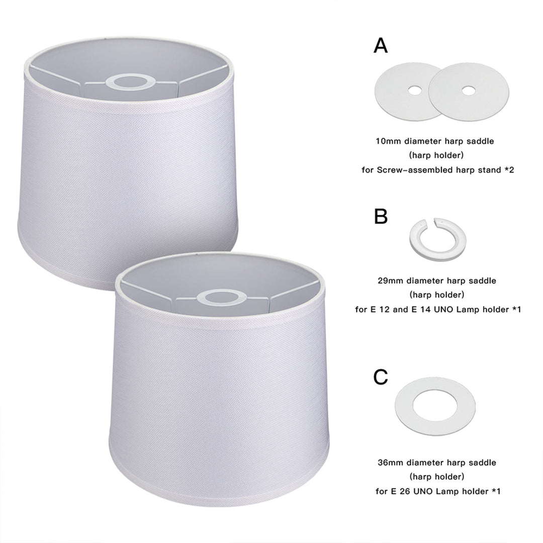 ALUCSET Fabric Drum Lampshades w/ Spider/UNO Dual Installation, (2) (Open Box) - VMInnovations