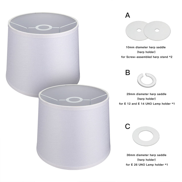 ALUCSET Fabric Drum Lampshades w/ Spider/UNO Dual Installation, (2) (Open Box) - VMInnovations