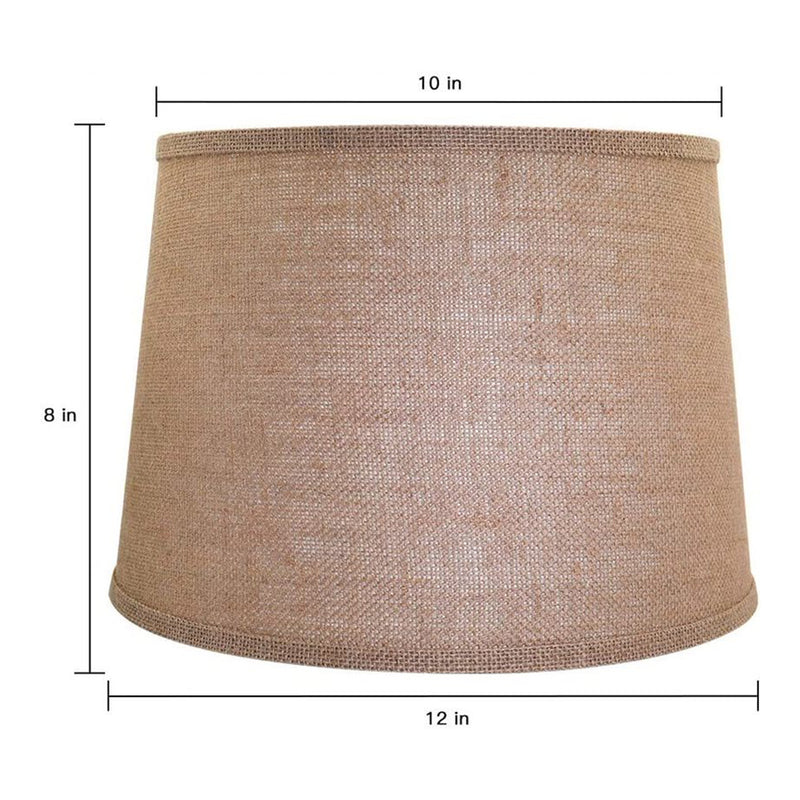 ALUCSET Burlap Drum Lampshades for Table Lamps and Floor Lights, Set of 2, Brown