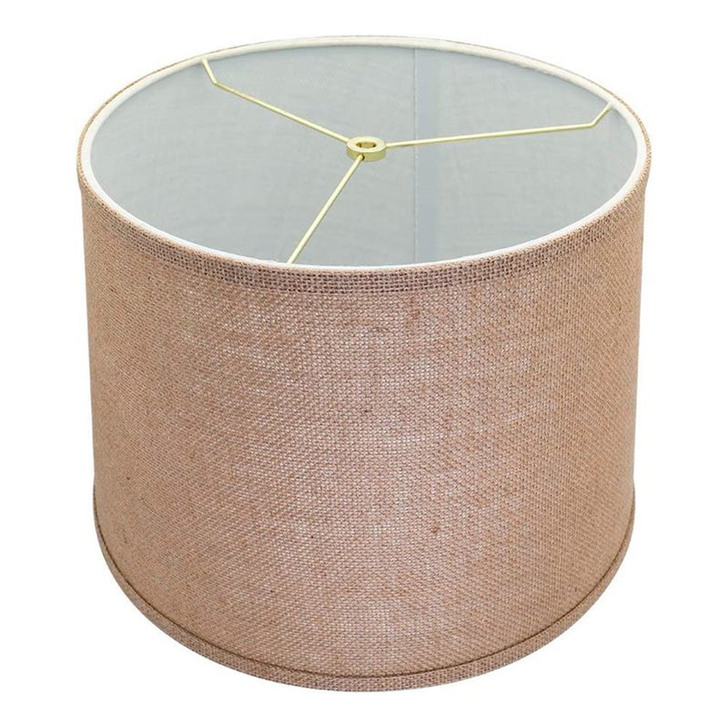 ALUCSET Burlap Drum Lampshades for Table Lamps and Floor Lights, Set of 2, Brown