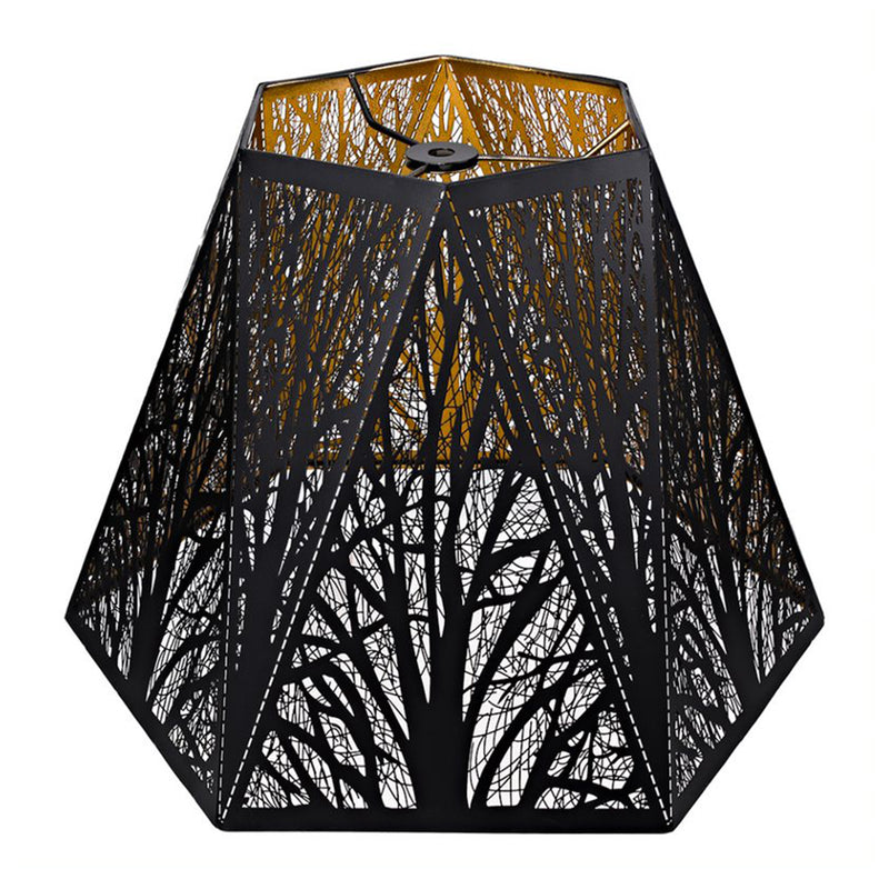 ALUCSET Tree Pattern Lampshade for Table and Floor Lamps, Black/Gold (Open Box)