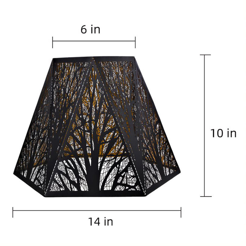 ALUCSET Tree Pattern Lampshade for Table and Floor Lamps, Black/Gold (Open Box)