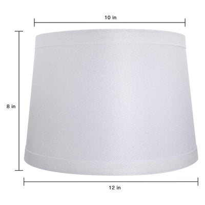 ALUCSET Fabric Drum Lampshades for Table Lamps and Floor Lights, Set of 2, White