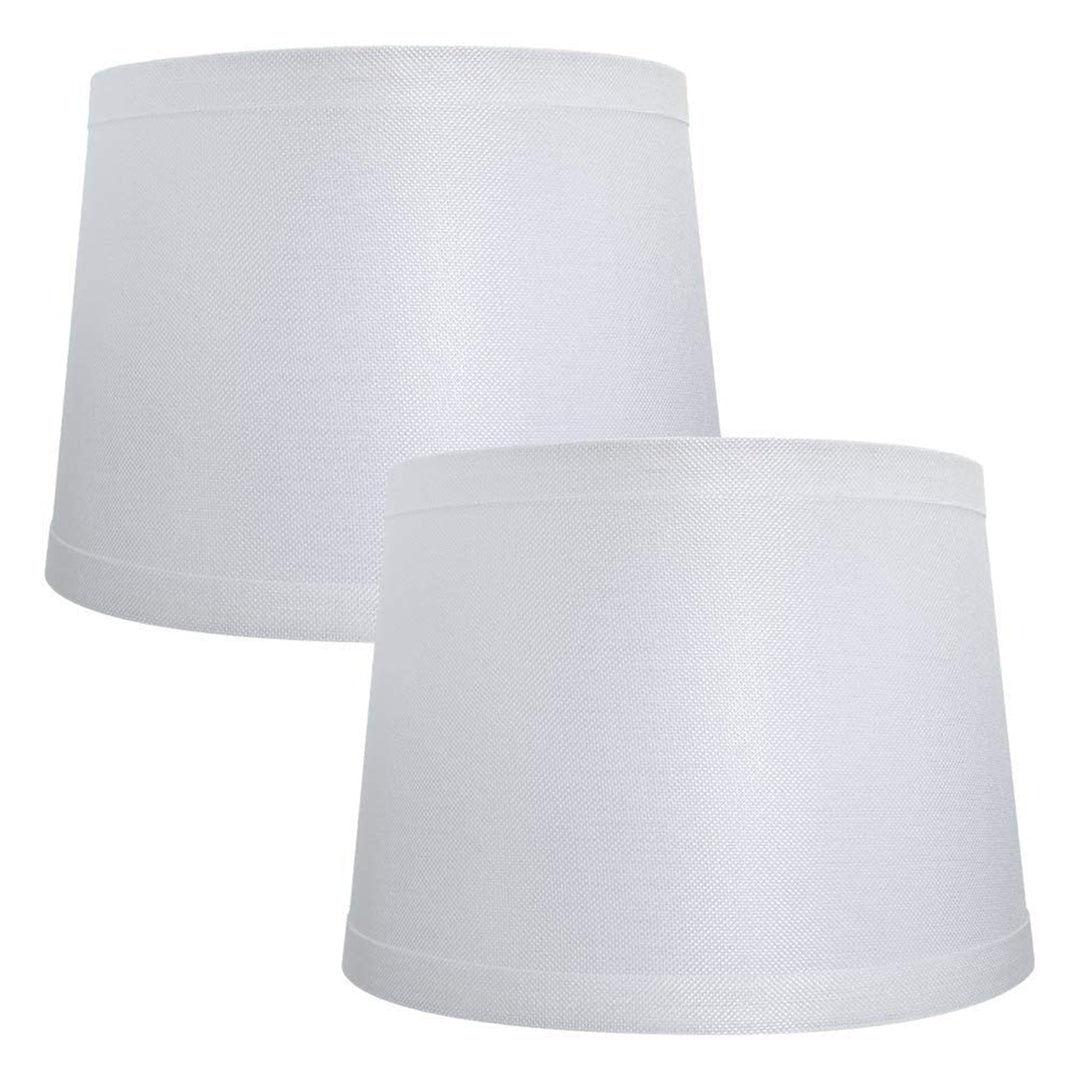 ALUCSET Drum Lampshades for Table Lamps/Floor Lights, Set of 2, White (Open Box)