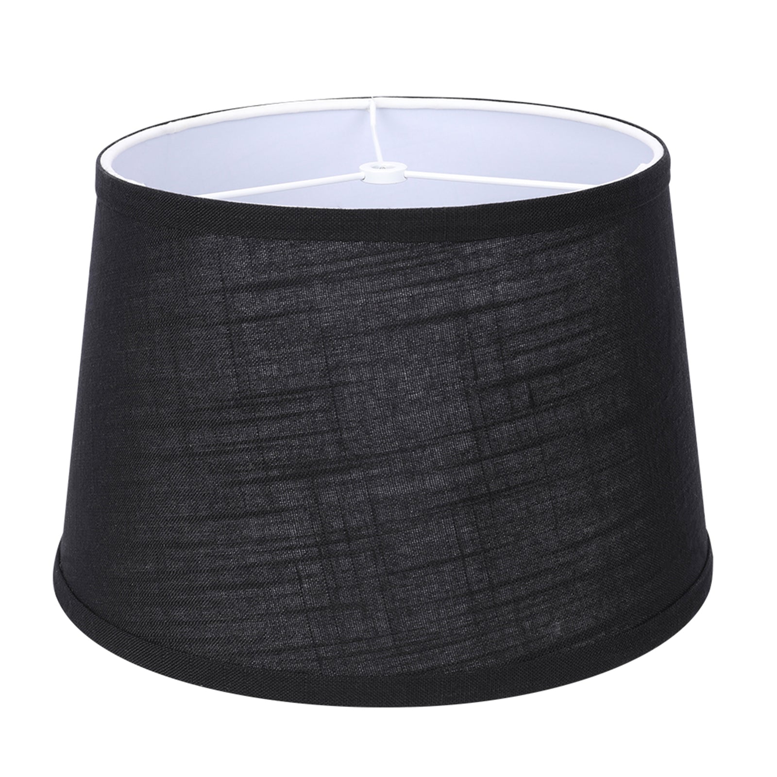 ALUCSET 10 x 12 x 8 Inch Linen 2 Tone Drum Lamp Shade, Black & White (Open Box) - VMInnovations