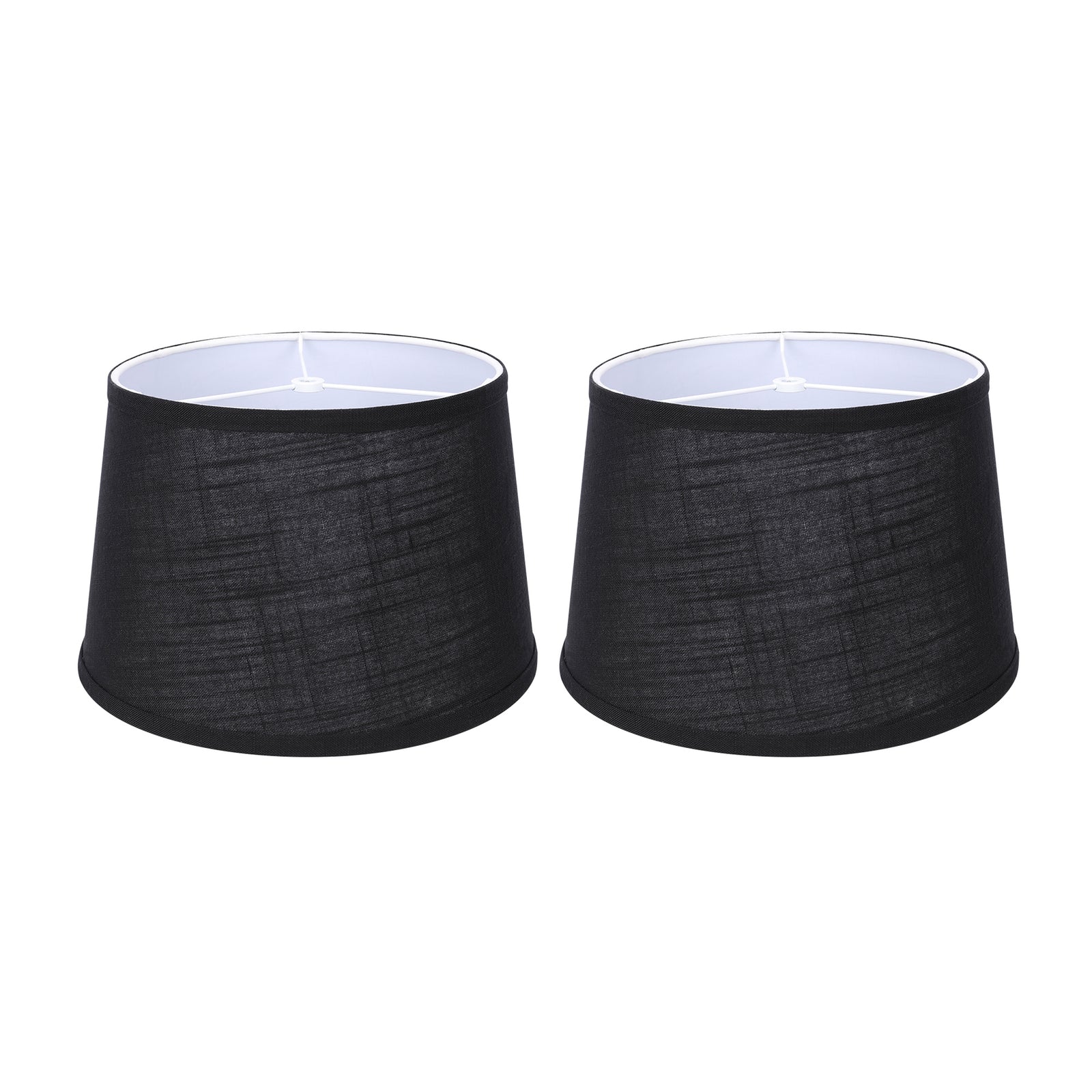 ALUCSET 10 x 12 x 8 Inch Linen 2 Tone Drum Lamp Shade, Black & White (Open Box) - VMInnovations
