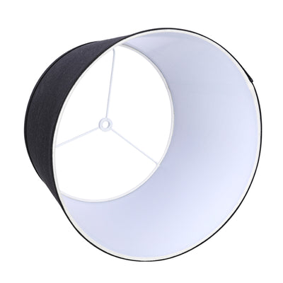 ALUCSET 10x12x8In Linen 2 Tone Drum Lamp Shade, Black & White (2 Pack) (Used)
