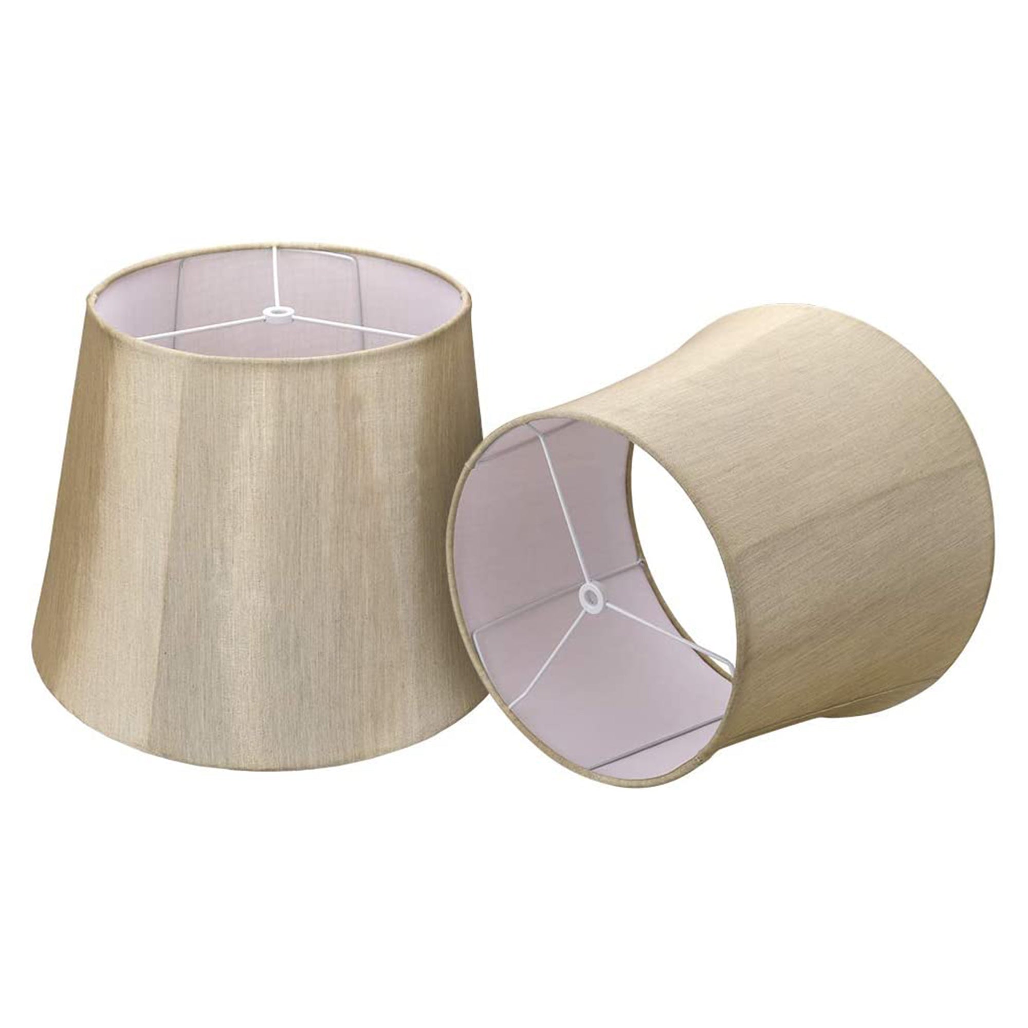 ALUCSET Linen Drum Lampshades with Spider Installation, Set of 2 (Open Box) - VMInnovations