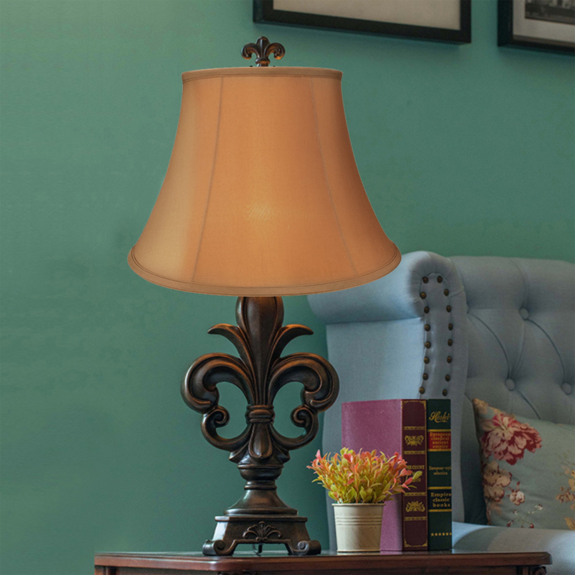 ALUCSET Royal Style Natural Linen Lampshade for Table and Floor Lamps, Beige