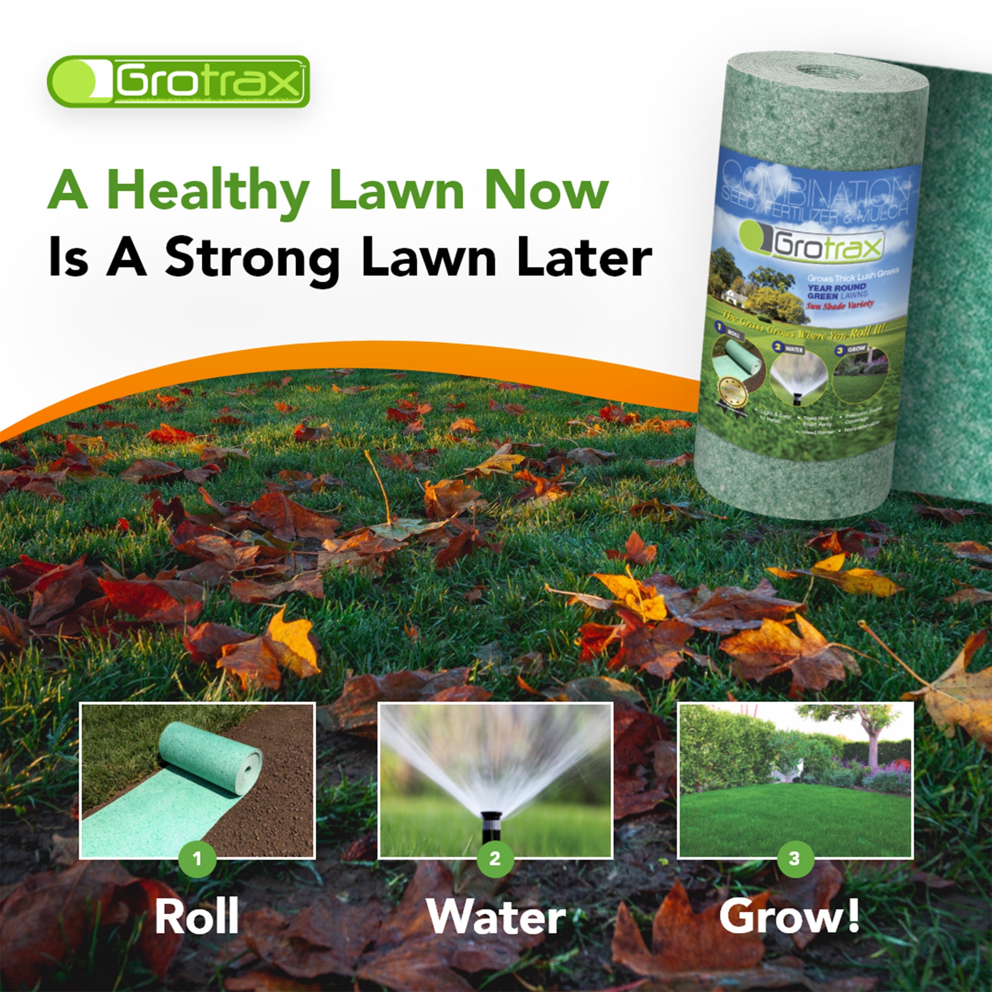 Grotrax Biodegradable Tall Fescue Grass Seed and Fertilizer Mat, 200 Foot Roll
