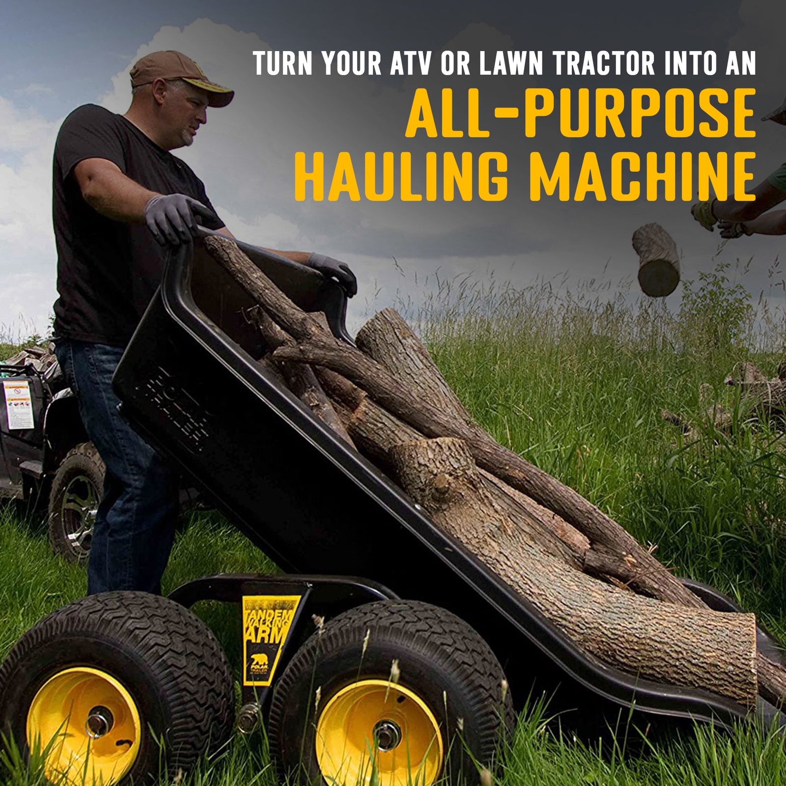 Polar Trailer HD 1500TA Steel Frame Tandem Axle Hauling Trailer w/ Rugged Wheels - VMInnovations