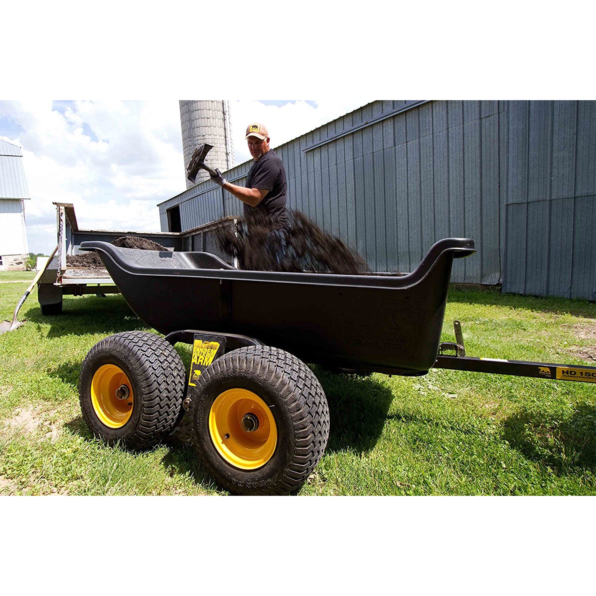 Steel Frame Tandem Axle Hauling Trailer w/ Rugged Wheels (Used)