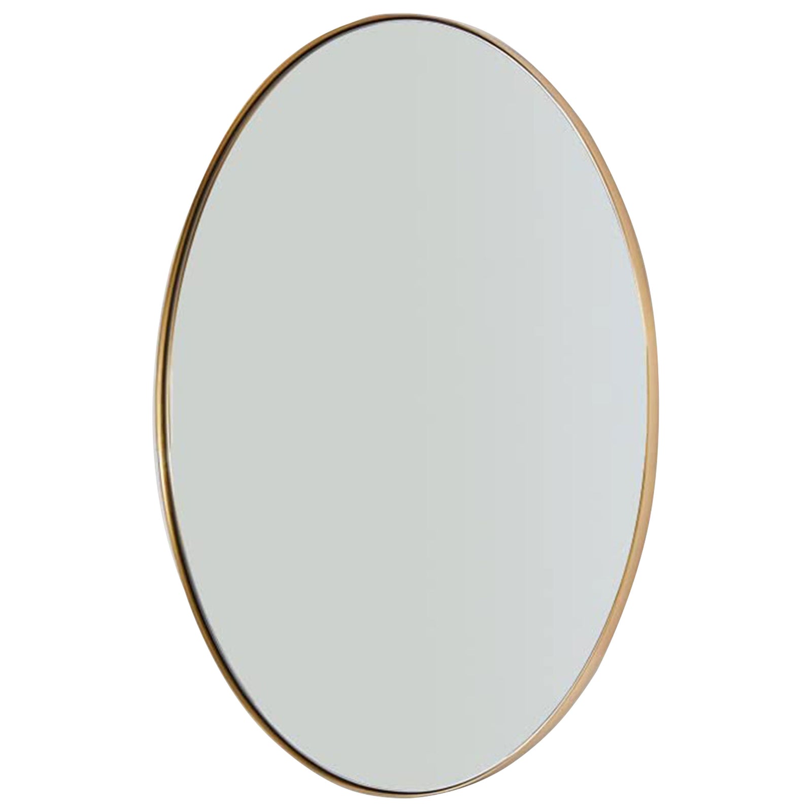 ANDY STAR Modern 22 x 30 Inch Oval Wall Hanging Bathroom Vanity Mirror, Gold - VMInnovations