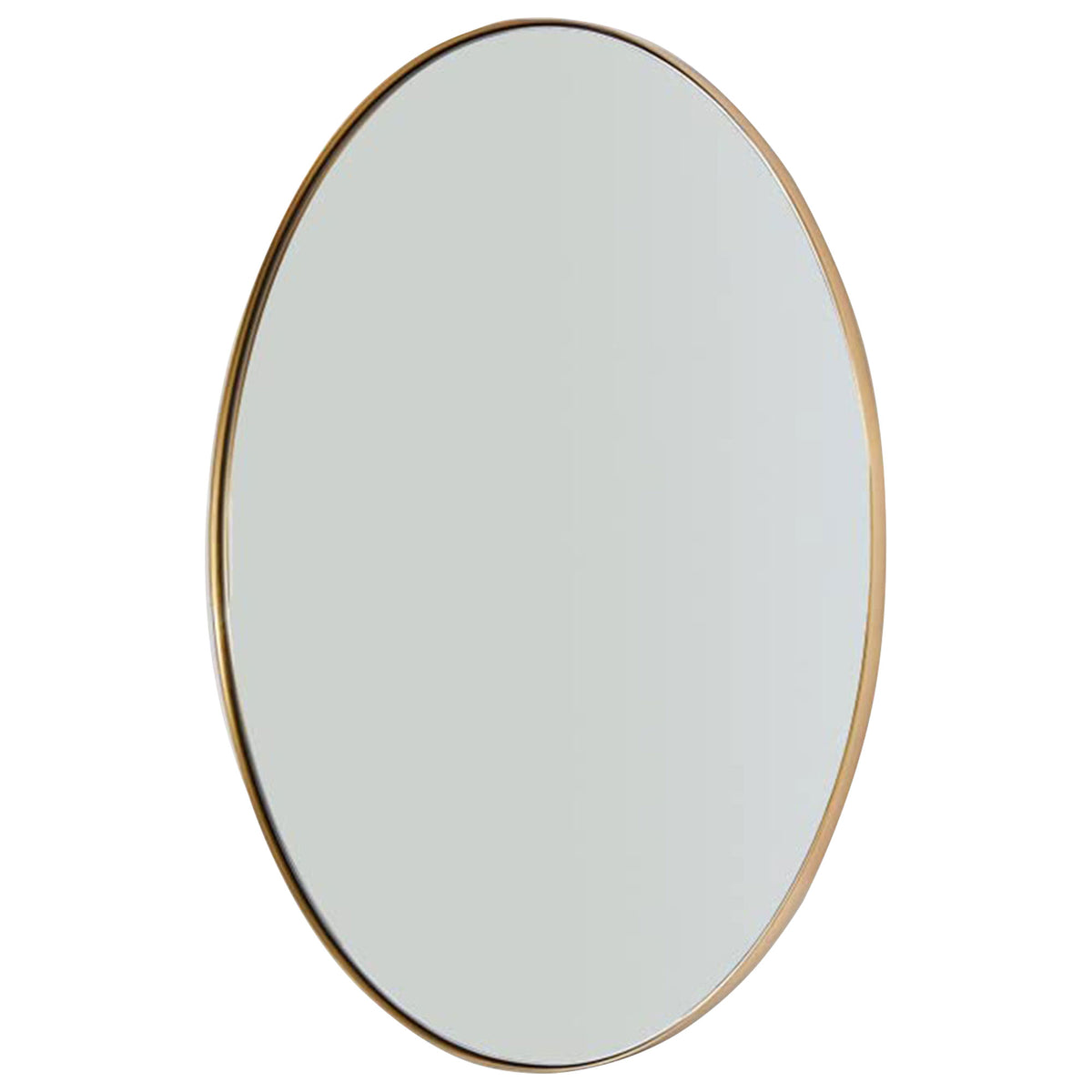 Modern 22 x 30 Inch Oval Wall Hanging Bathroom Vanity Mirror, Gold (Used) - VMInnovations