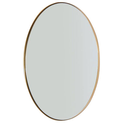 Modern 22 x 30 Inch Oval Wall Hanging Bathroom Vanity Mirror, Gold (Used) - VMInnovations