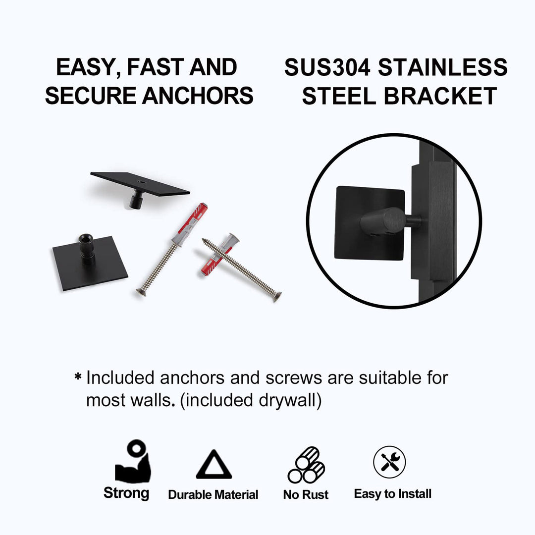 Moon Mirror 24" x 36" Rectangular Wall Mounted Vanity Mirror, Black (For Parts) - VMInnovations