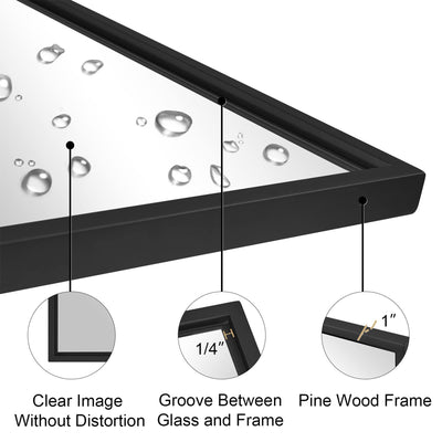 Moon Mirror 24 x 36 Inch Pivoted Wall Mounted Vanity Mirror, Black (Used) - VMInnovations