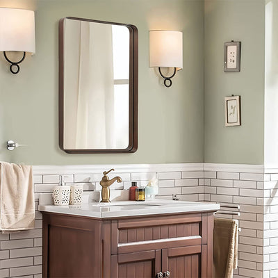 ANDY STAR 24 x 36 Inch Recessed Contemporary Vanity Mirror, Bronze (Used) - VMInnovations