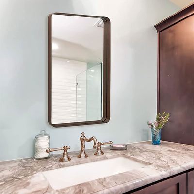ANDY STAR 24 x 36 Inch Recessed Contemporary Vanity Mirror, Bronze (Used) - VMInnovations