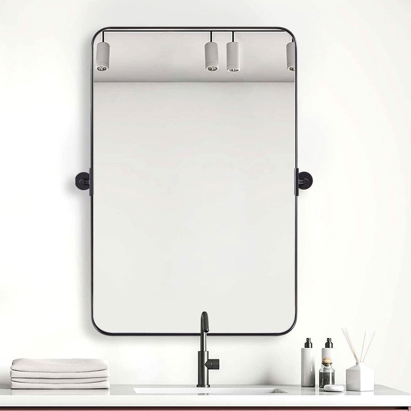 ANDY STAR 22 x 34 In Rectangular Tilting Vanity Mirror, Brushed Nickel(Open Box)