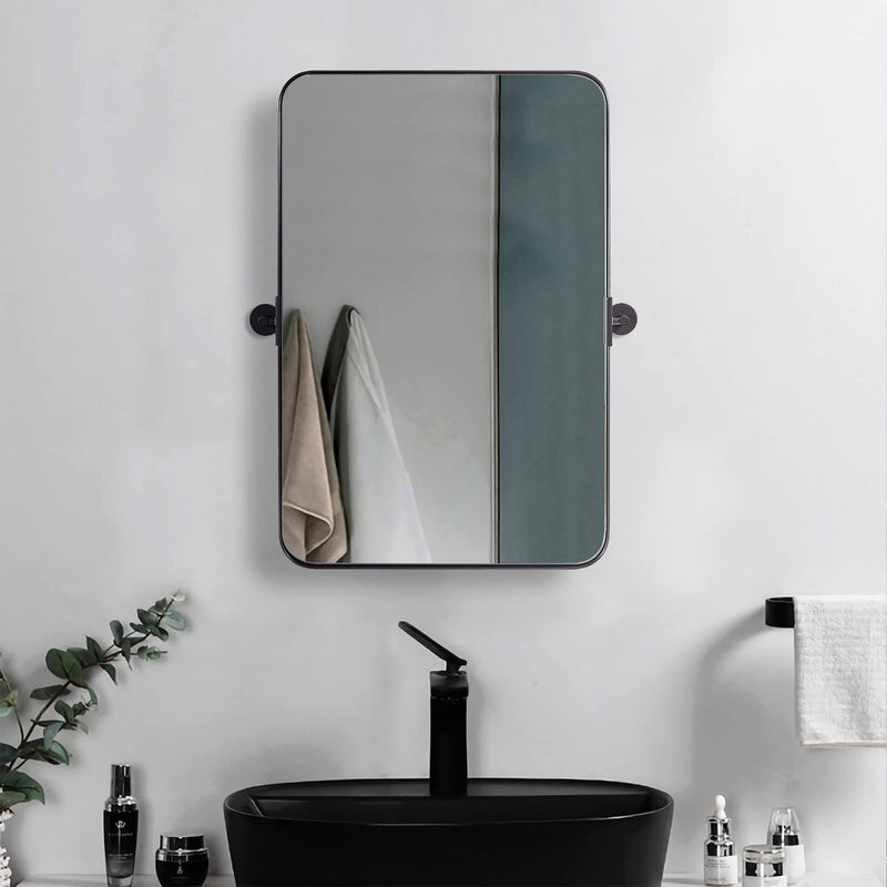 ANDY STAR 22 x 34 In Rectangular Tilting Vanity Mirror, Brushed Nickel(Open Box)