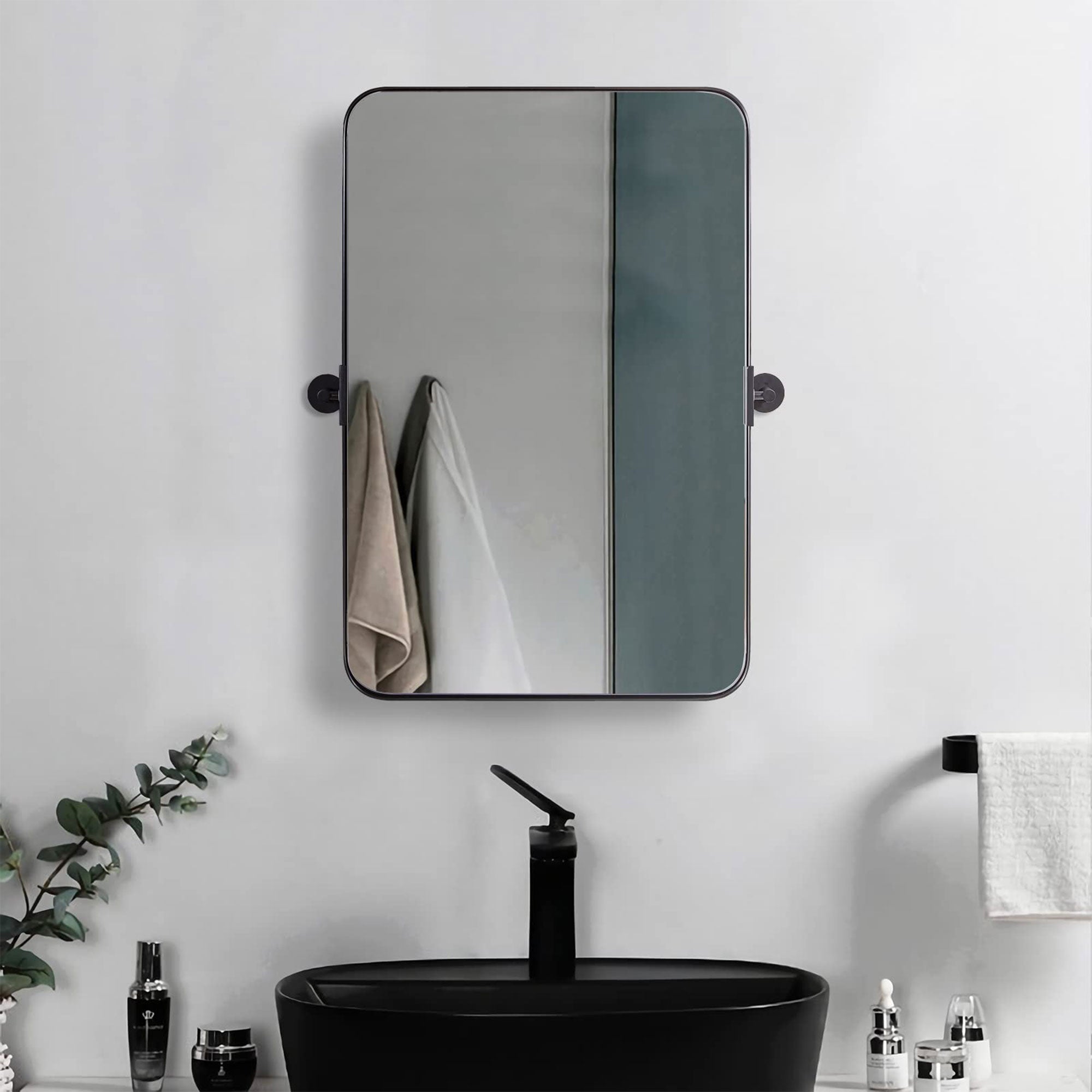 ANDY STAR 22"x34" Rectangular Tilting Modern Vanity Mirror, Brushed Nickel(Used) - VMInnovations