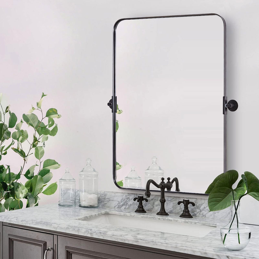 ANDY STAR 22"x34" Rectangular Tilting Modern Vanity Mirror, Brushed Nickel(Used) - VMInnovations