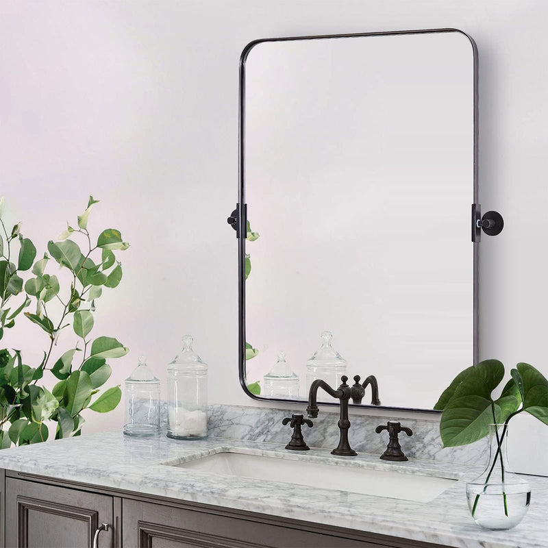 ANDY STAR 22 x 34 In Rectangular Tilting Vanity Mirror, Brushed Nickel(Open Box)