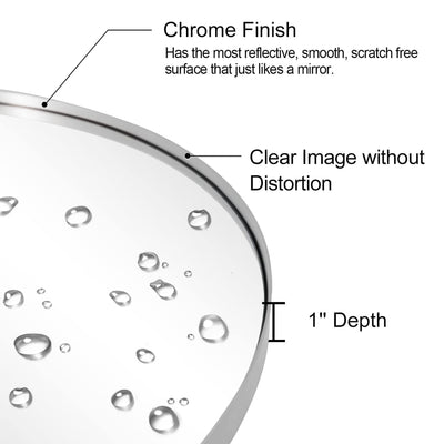 ANDY STAR 24" Round Mirror with Stainless Steel Metal Frame, Chrome (Used) - VMInnovations