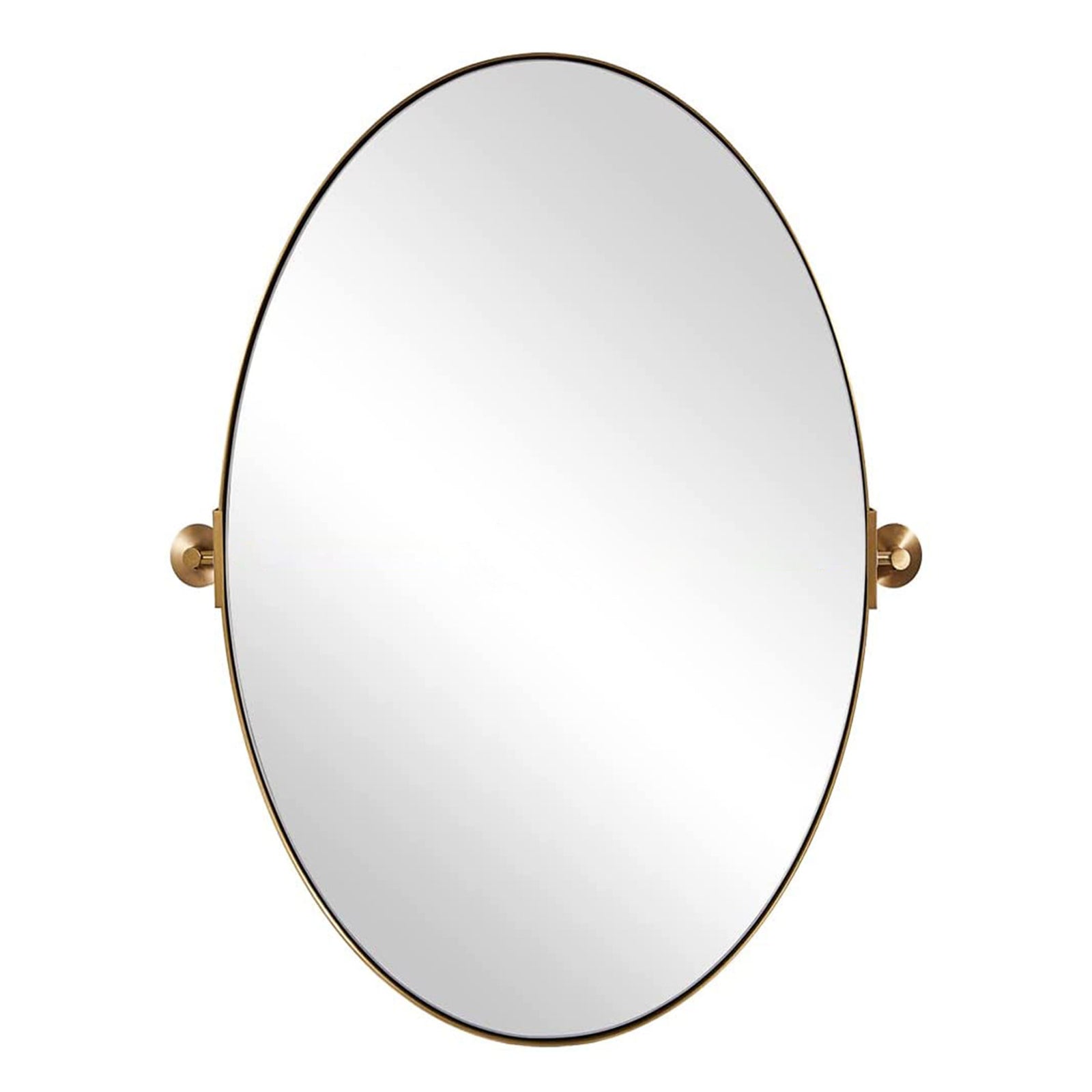 ANDY STAR  22x34 Inch Oval Wall Hanging Bathroom Mirror, Brushed Gold (Open Box) - VMInnovations