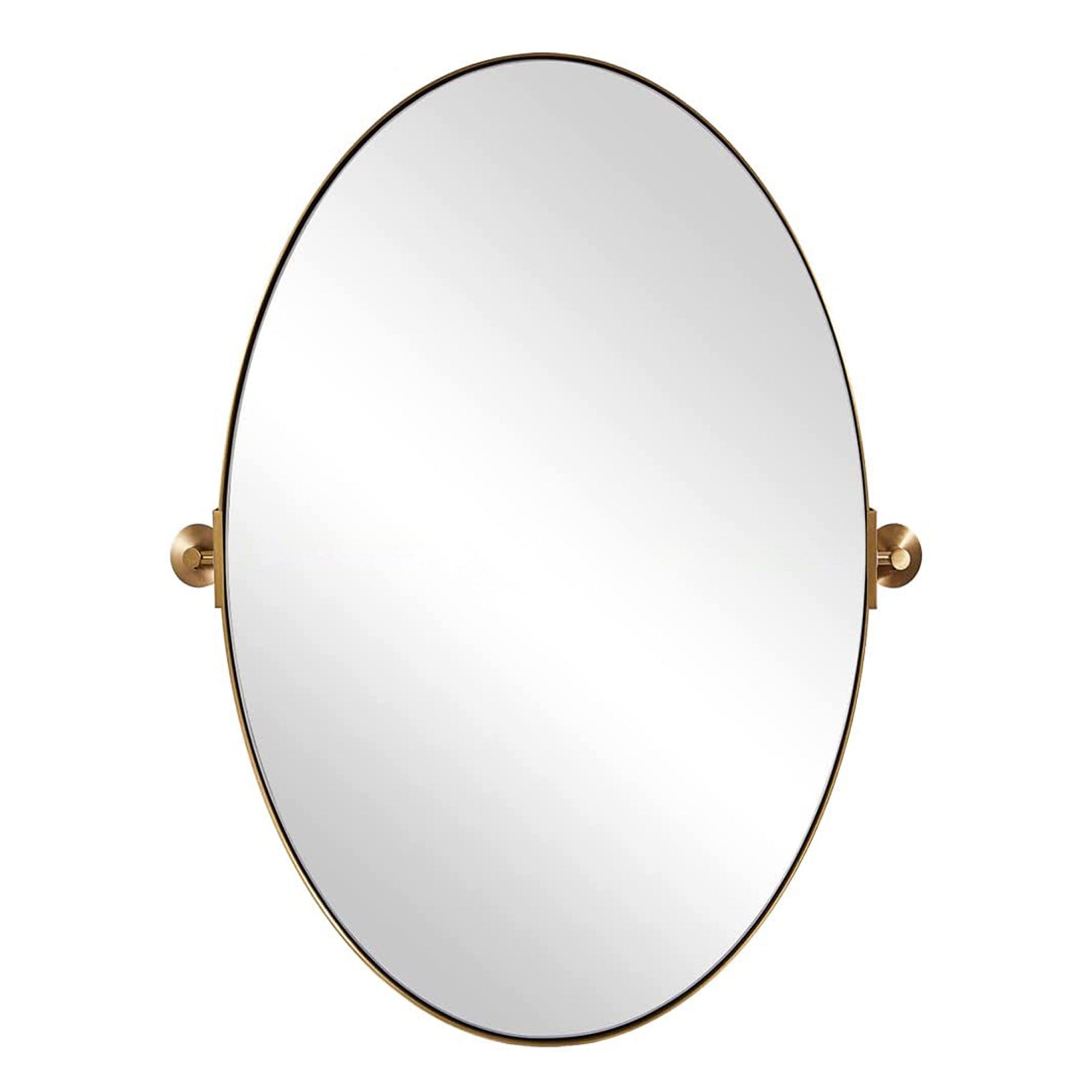 ANDY STAR  22x34 Inch Oval Wall Hanging Bathroom Mirror, Brushed Gold (Open Box) - VMInnovations